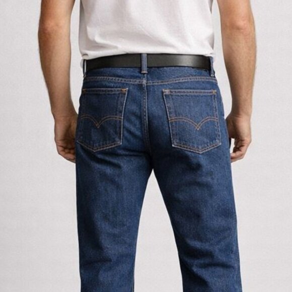 Vintage Levi’s Orange Tab Stretch Straight Leg Blue Jeans Made in USA 36x30 - Picture 5 of 13